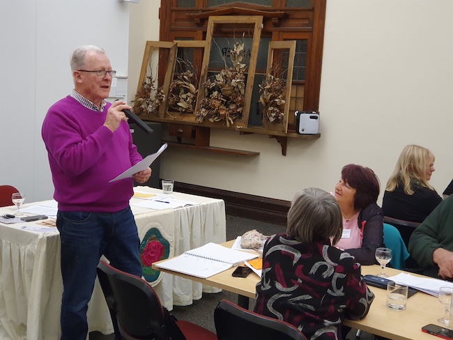 Michael Elwood at a member's meeting